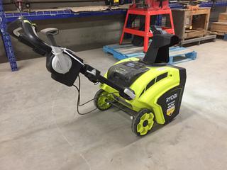 Ryobi 40 V Lithium Battery Operated Snow Blower 18" Width c/w Batteries and Charger.