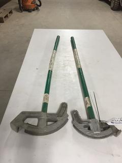 Green Lee 841 3/4 EMT 1/2 & Green Lee 840 1/2" EMT Conduit Benders.