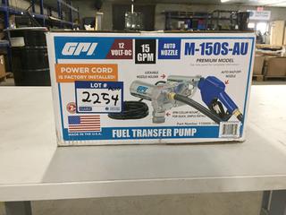 GPI Fuel Transfer Pump 12 V 15 GPM, Model # M-1505-AU.