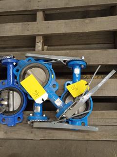 (3) 4" Butterfly Valve, GWC, Cast Iron Body, 316SS Shaft, Disc CF8M, EPDM Seat, Class 125