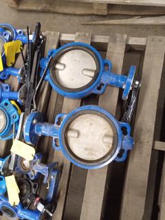 (2) 8" Butterfly Valve, Flow, Cast Iron Body, 316SS Shaft, Disc CF8M