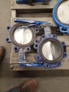 (2) 6" Butterfly Valve, Keystone, Cast Iron Body, 316SS Shaft, Disc CF8M Class 150