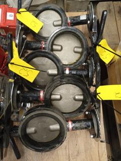 (5) 6" Butterfly Valve, A-T Controls, Cast Iron Body, 316SS Shaft, Disc CF8M, Buna Seat, Class 150