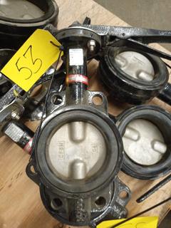 (4) 4" Butterfly Valve, A-T Controls, Cast Iron Body, 316SS Shaft, Disc CF8M, Buna Seat, Class 150