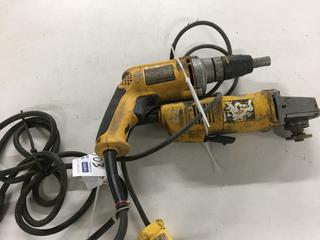 DeWalt Angle Grinder and DeWalt VSR Drywall Screwdriver.