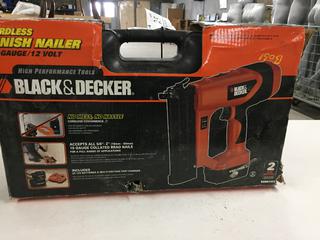 Black & Decker 18 Gauge Cordless Finish Nailer.