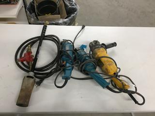 (2) Makita Angle Grinders, DeWalt Angle Grinder and Tiger Torch. *All Requires Repair*