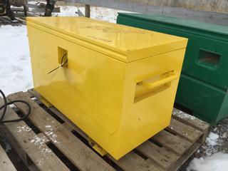 Yellow Metal Tool Box 17" x 36" x 20".