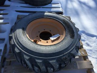 (1) Unused Galaxy Skid Steer Tire w/ Rim 12 x 16:5 Super Sidewall.