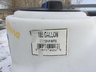 White Poly Water Storage Tank 185 Gallon.