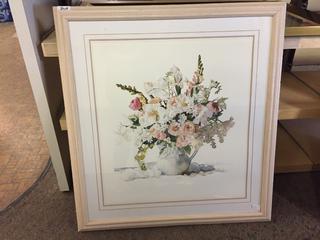 Framed Floral Wall Art. 34" x 37".