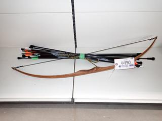 Archery Bow w/ 5-Warrior Carbon Arrows & 9-XS Envy 500 Carbon Arrows, Extra Bow Line.