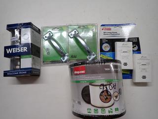 Weiser Door Handle, Kidde Carbon Monoxide Alarms, Shop Vac Filter and Towel Bars.