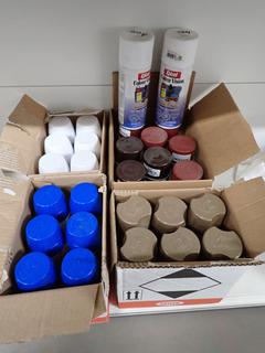 Krylon Spray Paint - (6) True Blue, (6) Brown, (8) White, (5) Red Oxide Primer and (3) Chocolate.