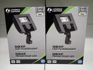 (2) Lithonia Lighting D-Series LED Floodlight, 3050 Lumens, 4000K Natural White.