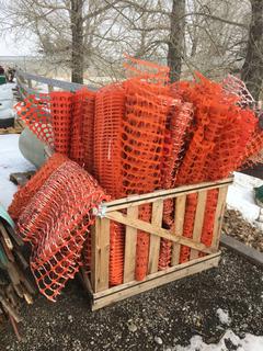 Quantity of Orange Snow Fence in Wooden Crate.