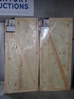 (2) Chalet Pine Barn Doors, 37" x 84".