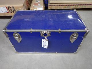 Navy Blue Storage Trunk, 30" x 16" x 15". 