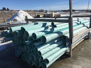 Quantity of Green Sewer Pipes - Sizes Range from 4" - 8". Mostly 12' to 13' Lengths.