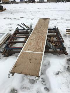 (4) Pc Scaffold 2 Sections 60"W x 60"H, (4) Scissor Braces and (1) Plank 10' x 19".