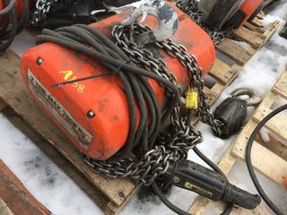 Columbus McKinnon Corp 2 Ton Electric Hoist, S/N L7492TB.