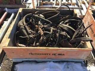 Quantity of Heavy Horse Pulling Tack in Wooden Crate.