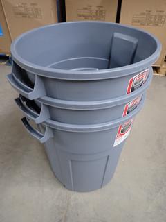 (3) Rubbermaid Roughneck 20 Gal. Garbage Pail.