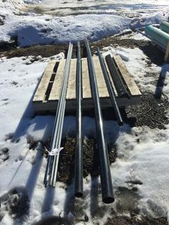 Quantity of Steel 10" Poles, 5/8" Thick & 2" Black ABS Pipe 12' Length, Black Metal Pipe 1 1/2" x 7'.