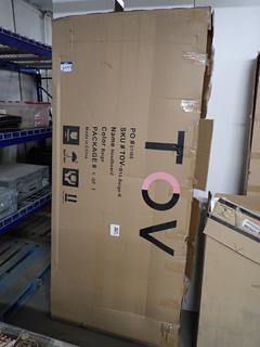 TOV Modern Beige Upholstered King Headboard, TOV-B14-Beige-K, Box 1 of 3 & TOV King Slat, Box 3 of 3, *Incomplete*.