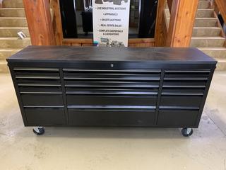 72" 15 Drawer Black Powder Coated tool Chest.