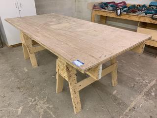 Custom Built Table, 97"x 46.5"x 35.25".