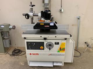 2007 SCM T130 Shaper, 220V, 60 HZ, 24 Amp, 3 Phase, c/w Cantek Power Feeder, S/N AB186612.