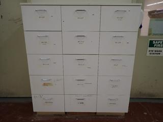 15 Drawer Cabinet 49 3/4" x 16" x 52 1/2" c/w Assorted Screws.