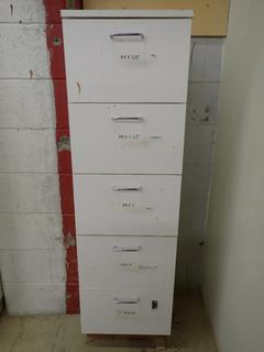 5 Drawer Cabinet 16 3/4" x 16" x 53" c/w Assorted Screws.