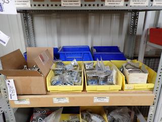 Quantity of Assorted Brackets, Screw Eyes, Label Frame Plates and Wire Rope.