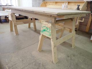 Custom Built Work Bench, 97"x 49"x 36".