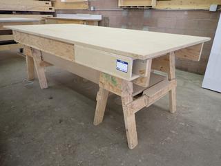 Custom Built Work Bench, 97"x 49"x 34.5.