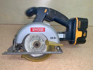 Ryobi R10632 5-1/2" 18V Circular Saw c/w Battery.