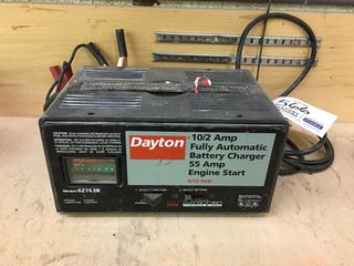 Dayton 10/2 Amp Fully Automatic Battery Charger, 55 Amp Engine Start.