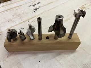 (6) Router Bits c/w Storage Tray.