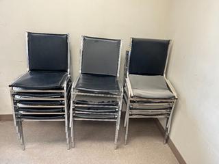 (15) Stacking Metal/Vinyl Chairs.