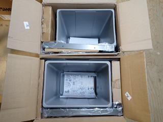 (2) 40 L Undermount Waste Bins and (1) Undermount Waste Bin.