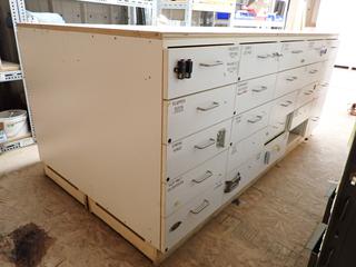 50 Drawer Cabinet, Approximately 78 1/2" x 40" x 30 1/2"