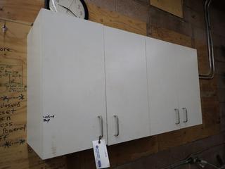 White 4-Door Cabinet, 48" x 14" x 24".