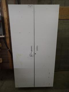 White 2-Door Cabinet, 36" x 24" x 70 1/2".