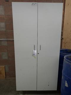 White 2-Door Cabinet, 36" x 24" x 70 1/2".