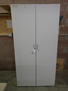 White 2-Door Cabinet, 36" x 24" x 70 1/2".