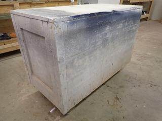 Covered Rolling Bin, 48"x 24 1/2"x 35".