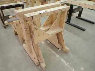 Set of (2) Custom Built Saw Horses, Approximately 26"x 32".