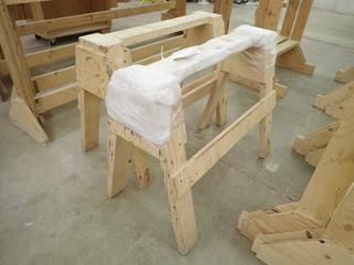 Set of (2) Custom Built Saw Horses, Approximately 37"x 28".